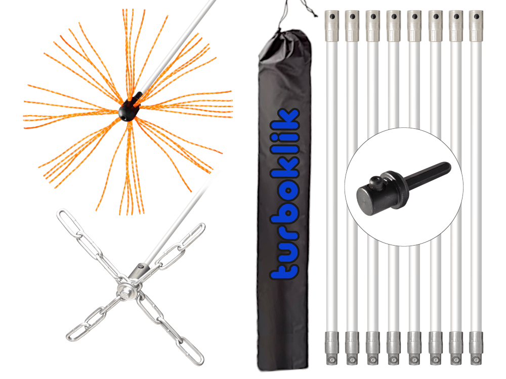 Turboklik Kit zum Reinigen von Schornsteinen von unten - 6m